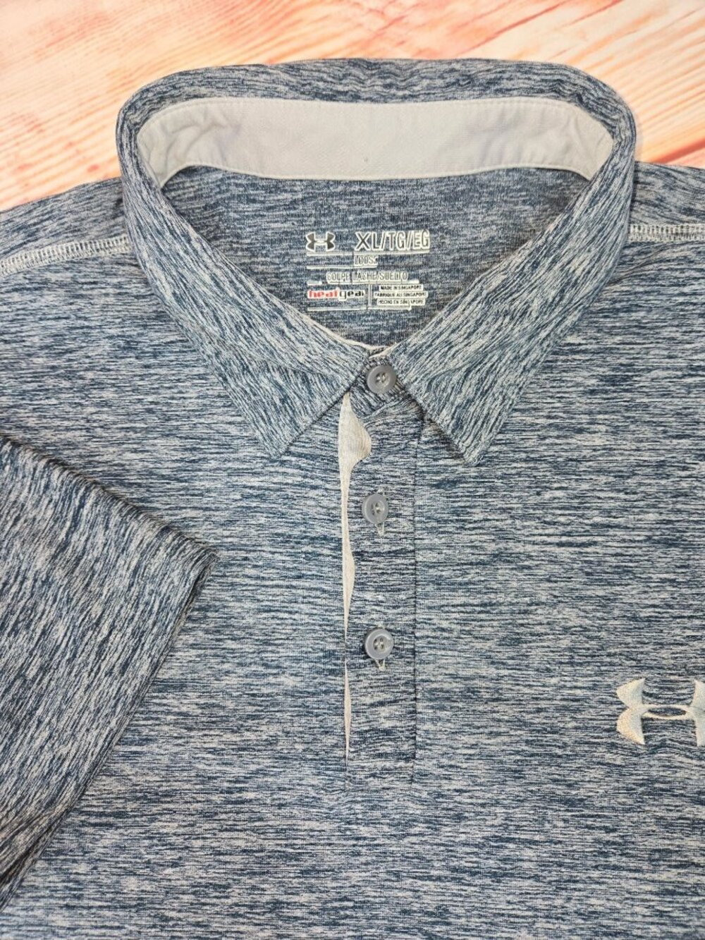 Under Armour Boys Loose Fit HeatGear Blue Polo Size XL ScentControl